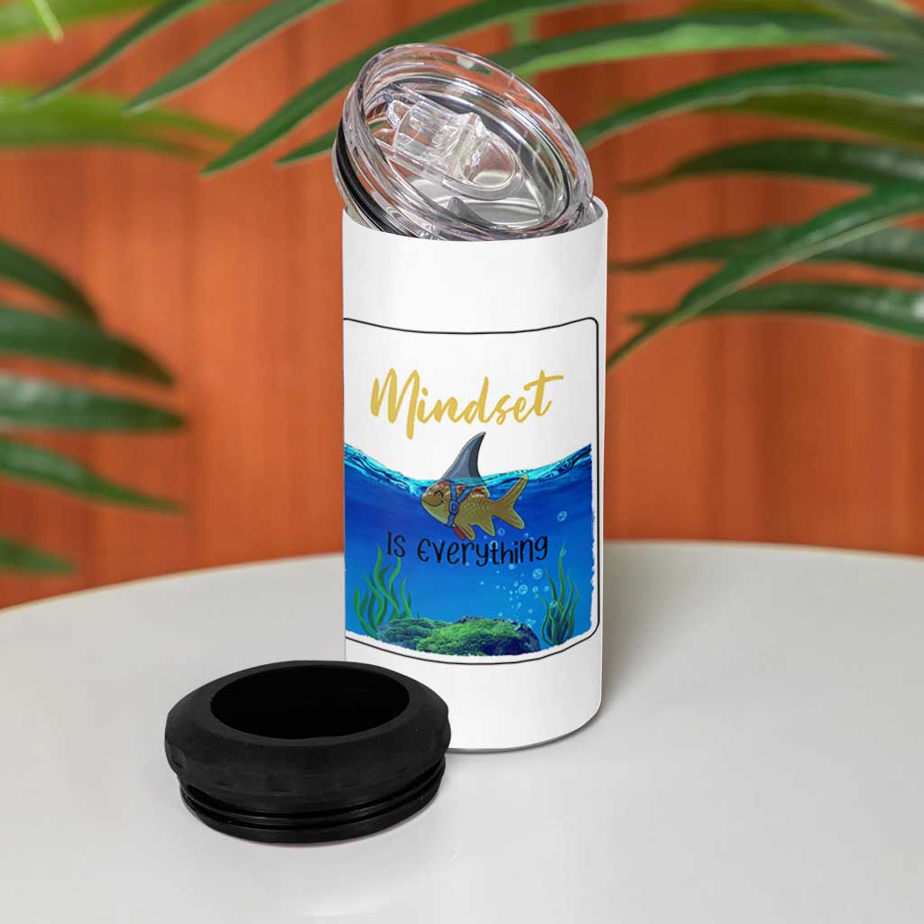 Mindset Is Everything 4 in 1 Can Cooler Tumbler Positive Thinking Motivation