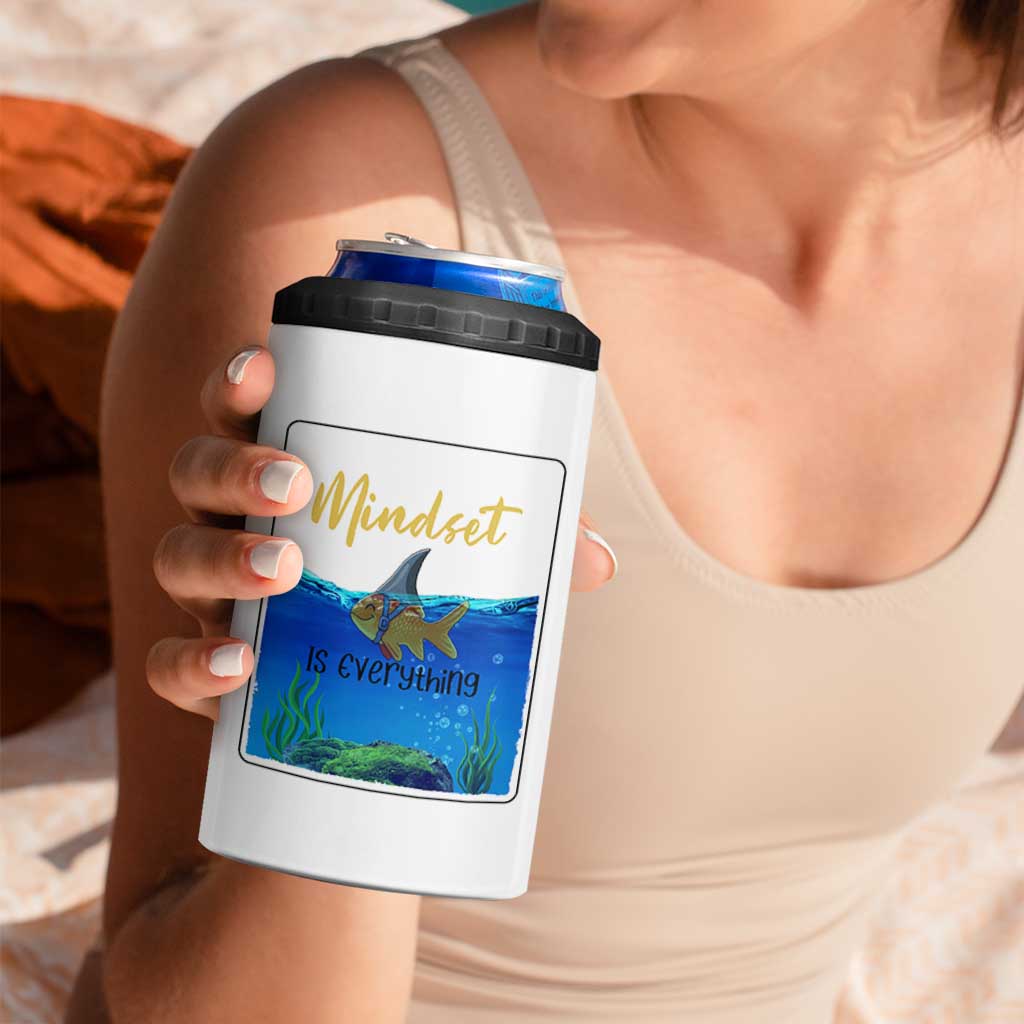 Mindset Is Everything 4 in 1 Can Cooler Tumbler Positive Thinking Motivation