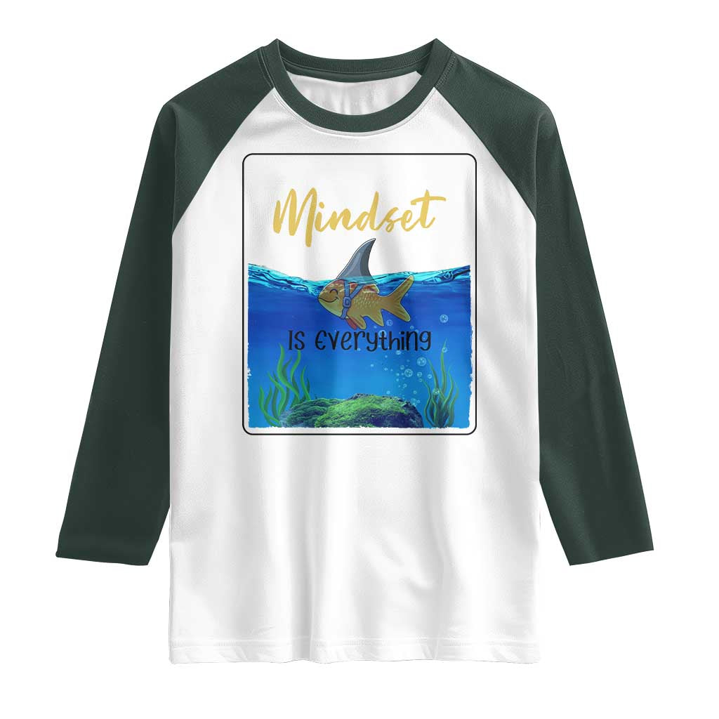 Mindset Is Everything Raglan Shirt Positive Thinking Motivation - Wonder Print Shop