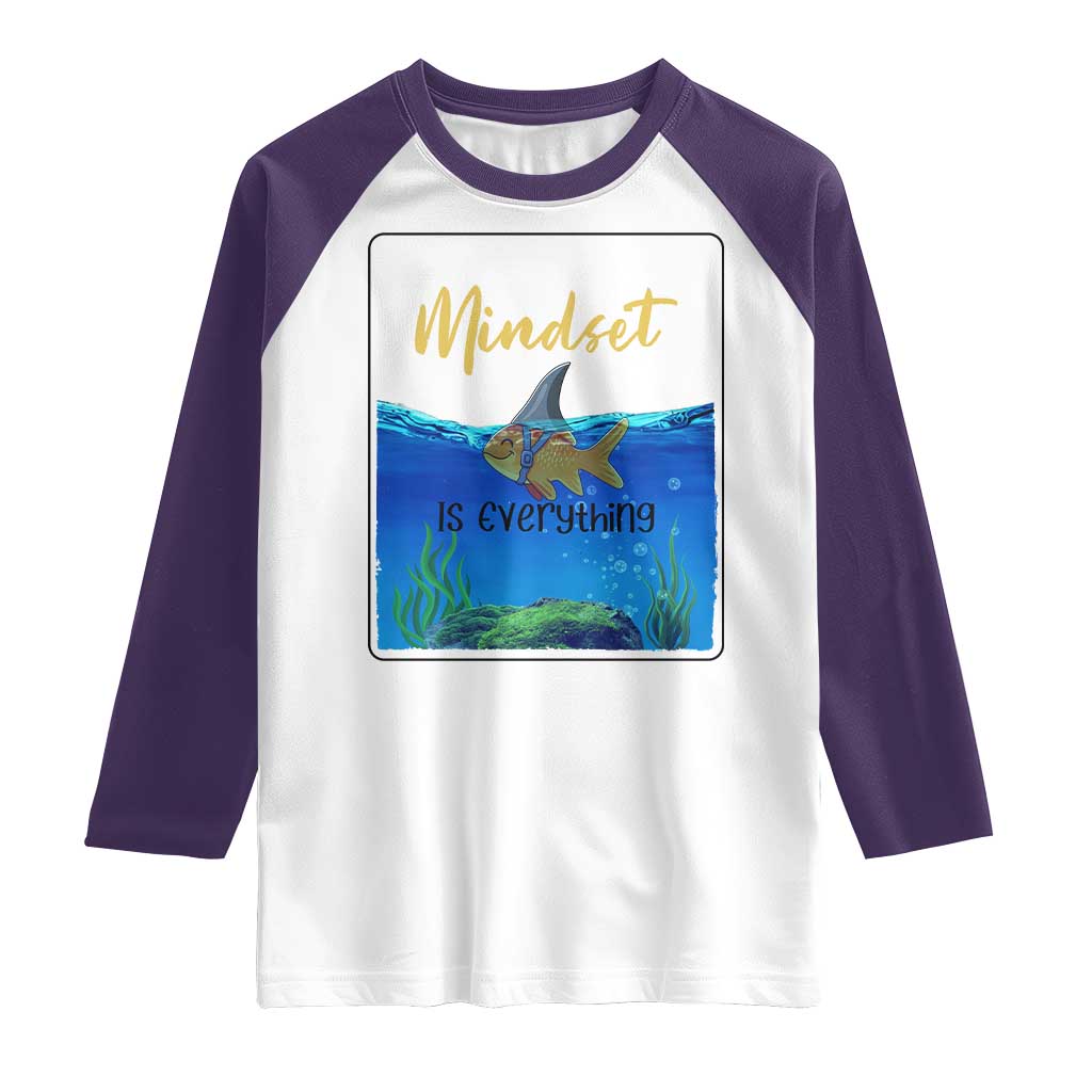Mindset Is Everything Raglan Shirt Positive Thinking Motivation - Wonder Print Shop