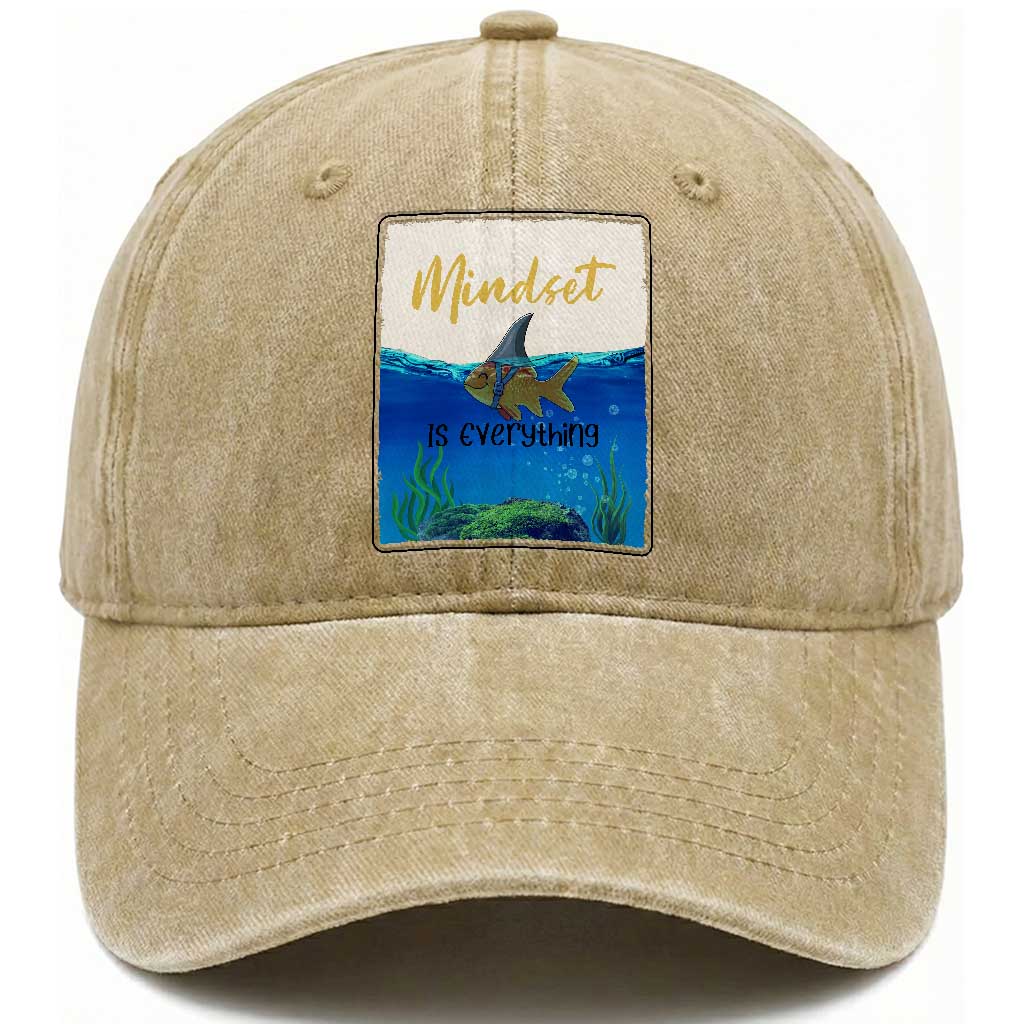 Mindset Is Everything Washed Cotton Baseball Cap Positive Thinking Motivation