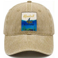 Mindset Is Everything Washed Cotton Baseball Cap Positive Thinking Motivation