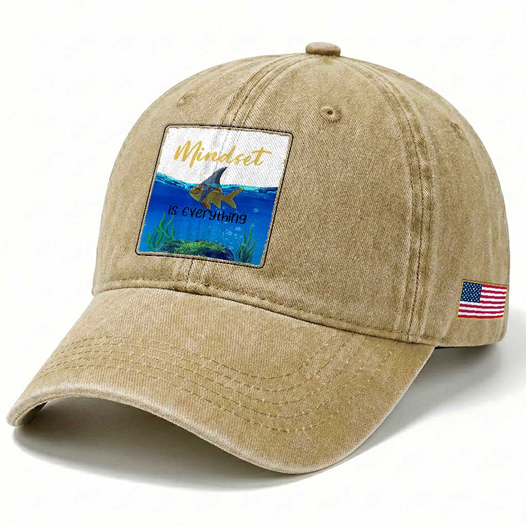 Mindset Is Everything Washed Cotton Baseball Cap Positive Thinking Motivation