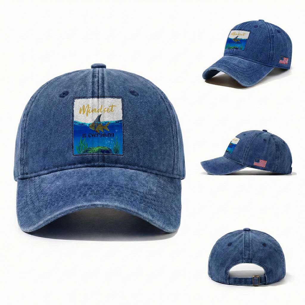 Mindset Is Everything Washed Cotton Baseball Cap Positive Thinking Motivation