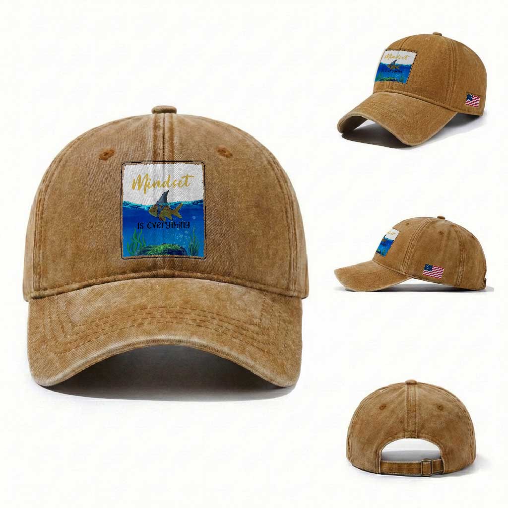 Mindset Is Everything Washed Cotton Baseball Cap Positive Thinking Motivation