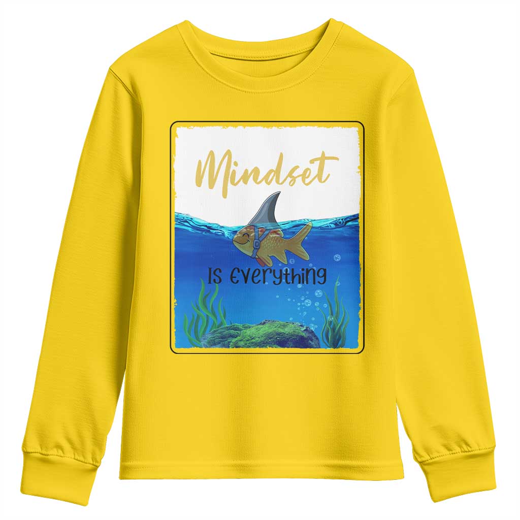 Mindset Is Everything Youth Sweatshirt Positive Thinking Motivation - Wonder Print Shop