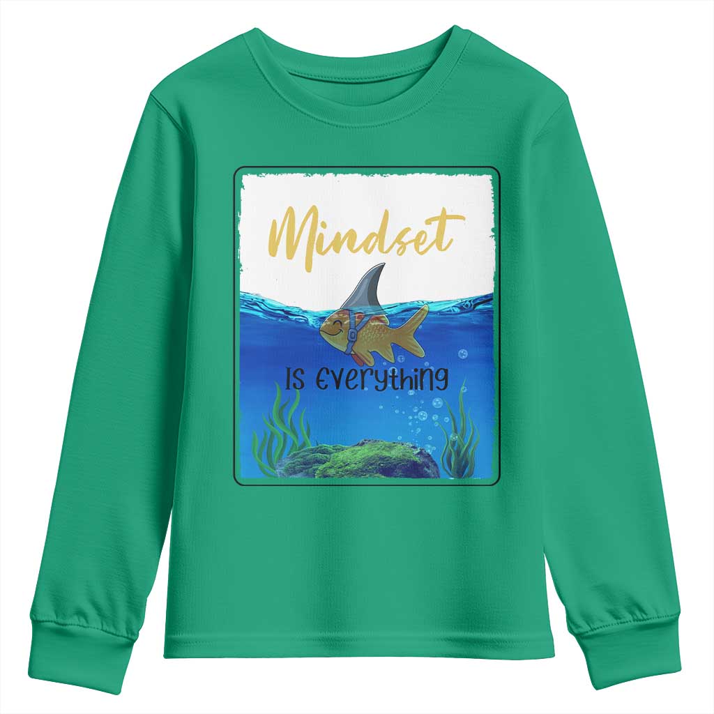 Mindset Is Everything Youth Sweatshirt Positive Thinking Motivation - Wonder Print Shop