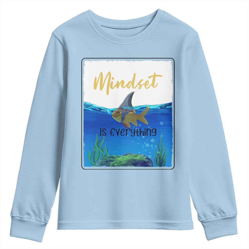 Mindset Is Everything Youth Sweatshirt Positive Thinking Motivation - Wonder Print Shop