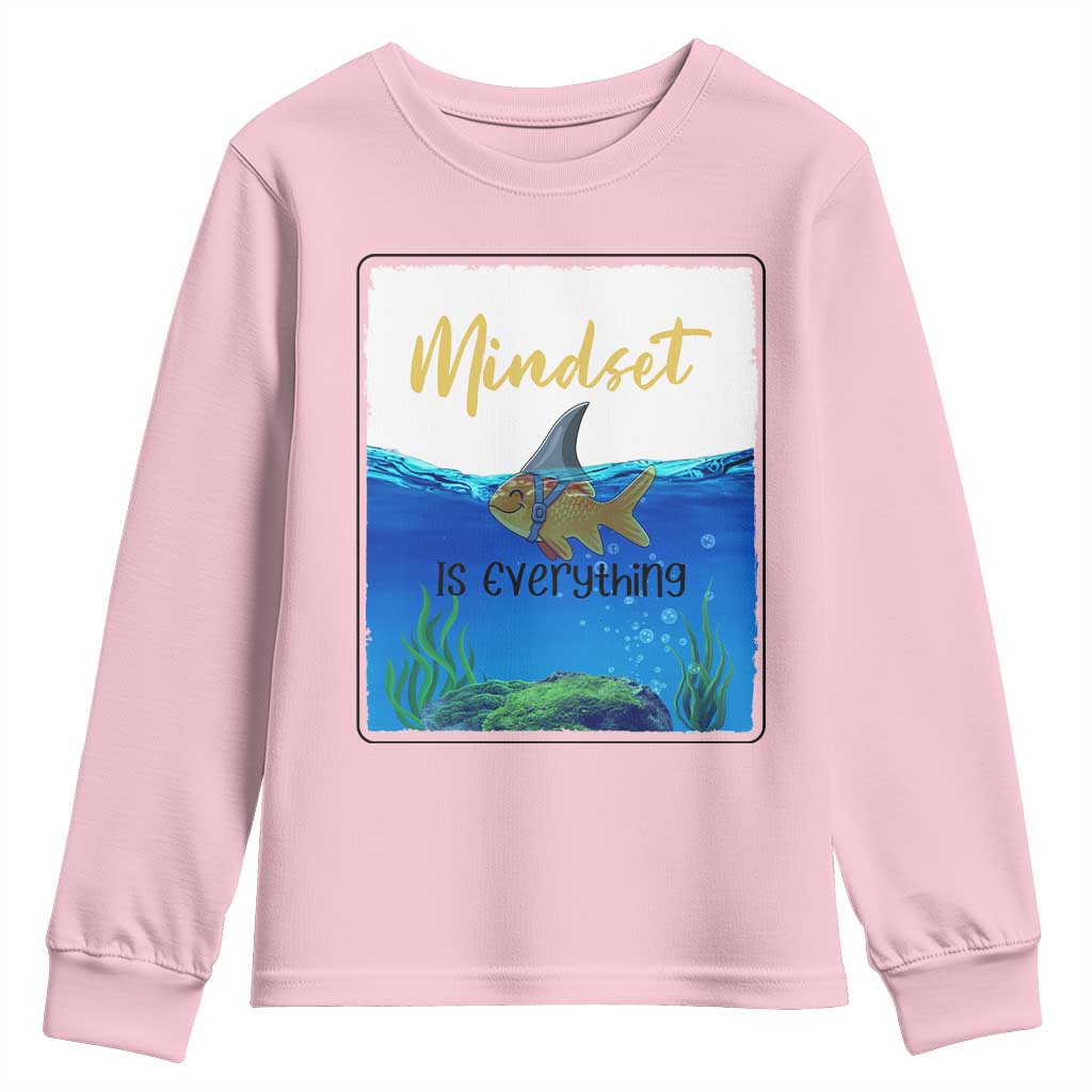 Mindset Is Everything Youth Sweatshirt Positive Thinking Motivation - Wonder Print Shop