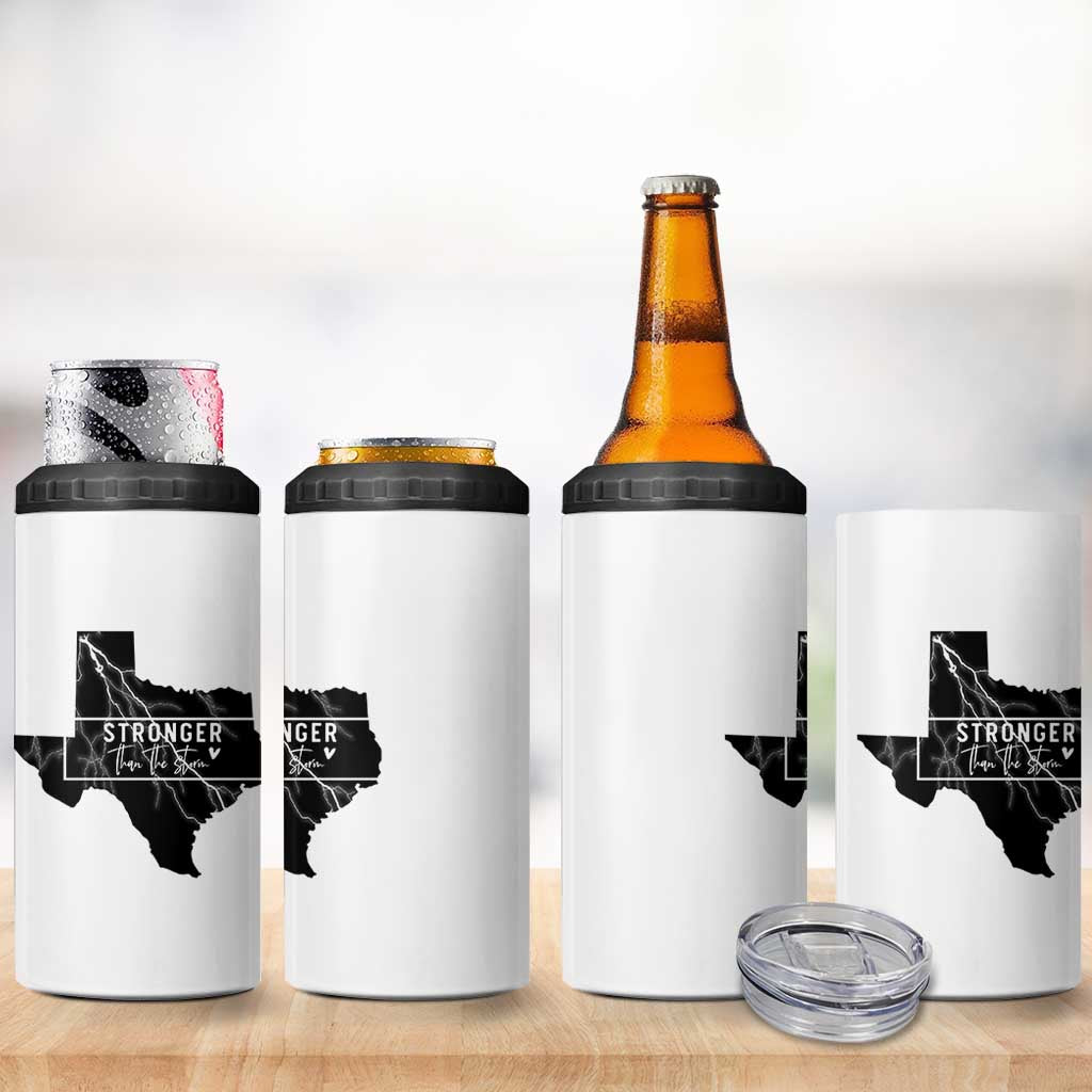 Strong Texas 4 in 1 Can Cooler Tumbler Stronger Than The Storm Quote