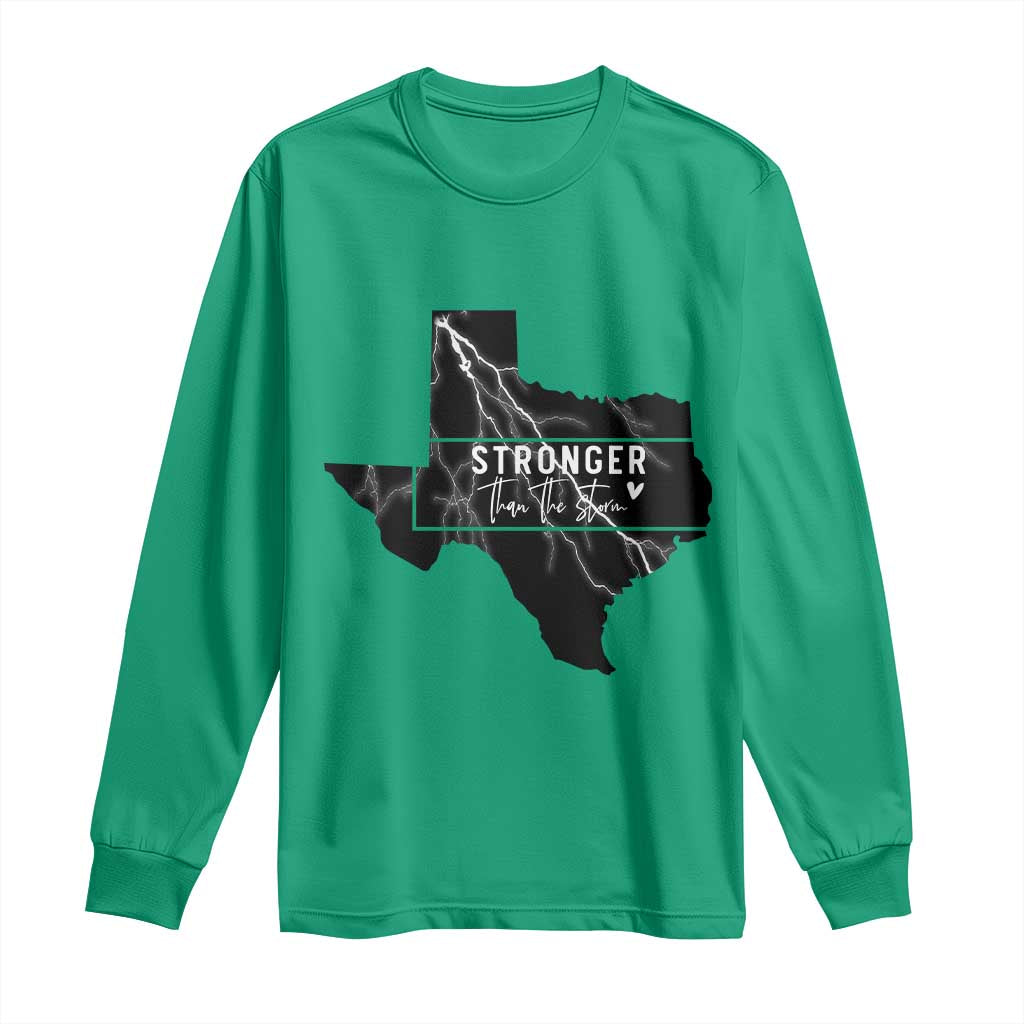 Strong Texas Long Sleeve Shirt Stronger Than The Storm Quote - Wonder Print Shop