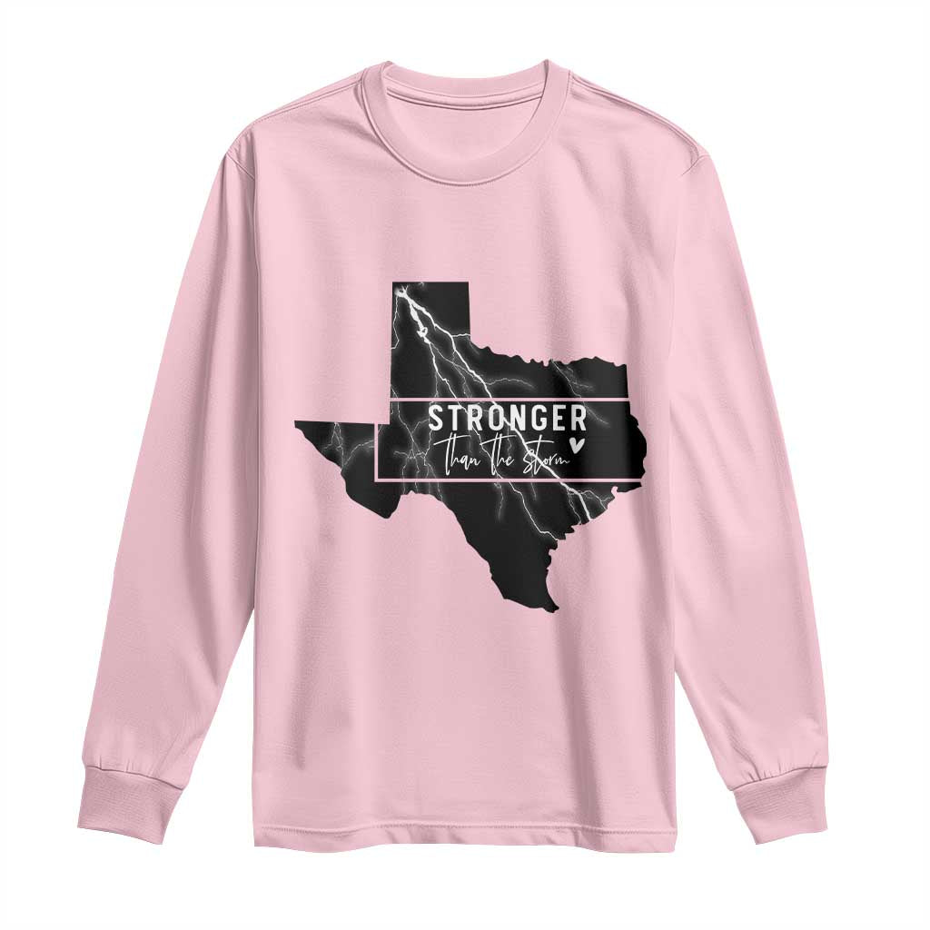 Strong Texas Long Sleeve Shirt Stronger Than The Storm Quote - Wonder Print Shop