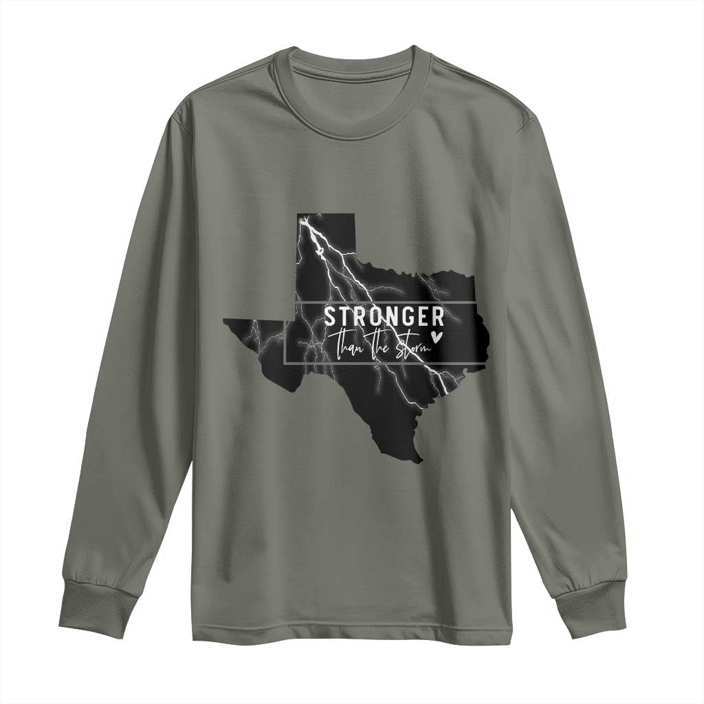Strong Texas Long Sleeve Shirt Stronger Than The Storm Quote - Wonder Print Shop