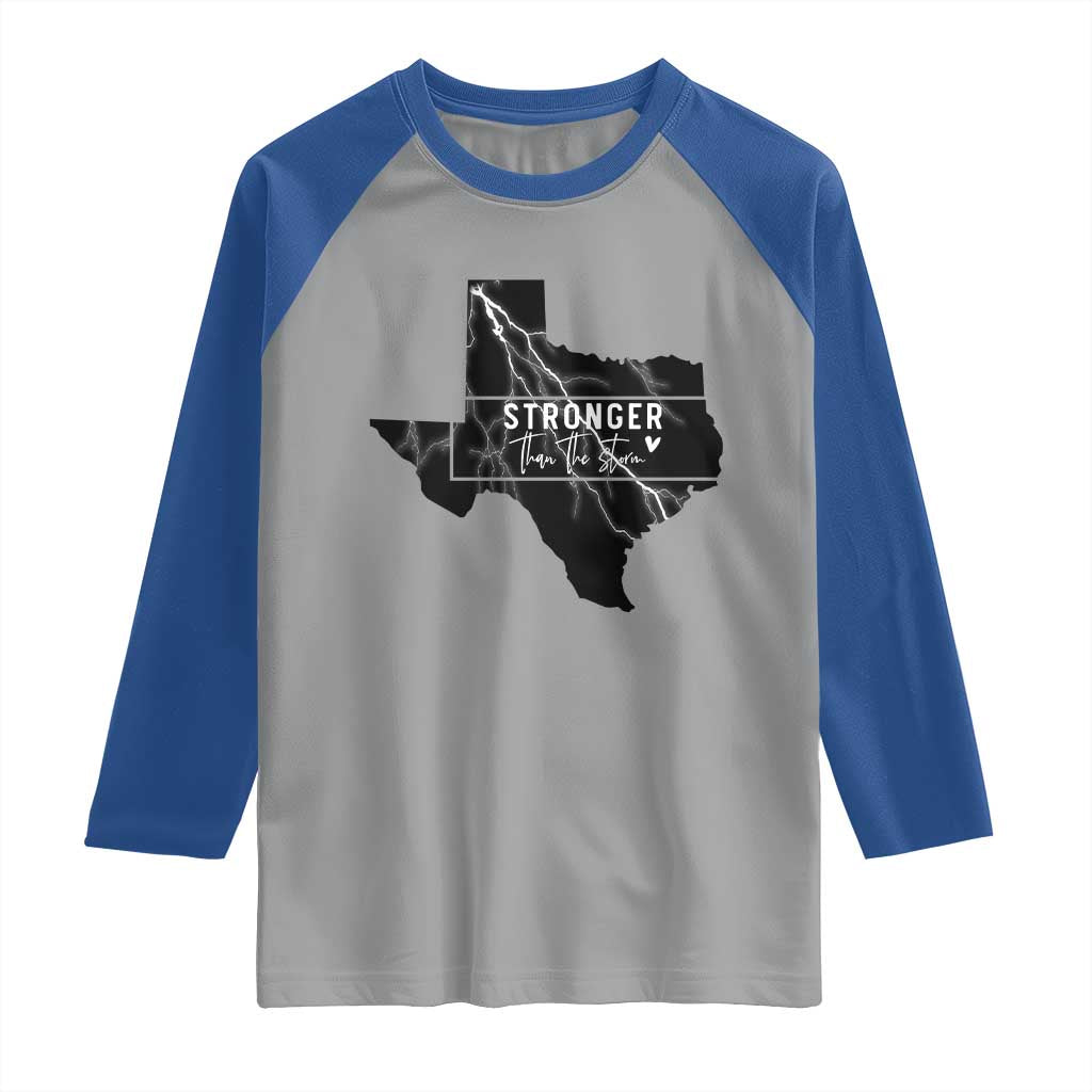 Strong Texas Raglan Shirt Stronger Than The Storm Quote - Wonder Print Shop