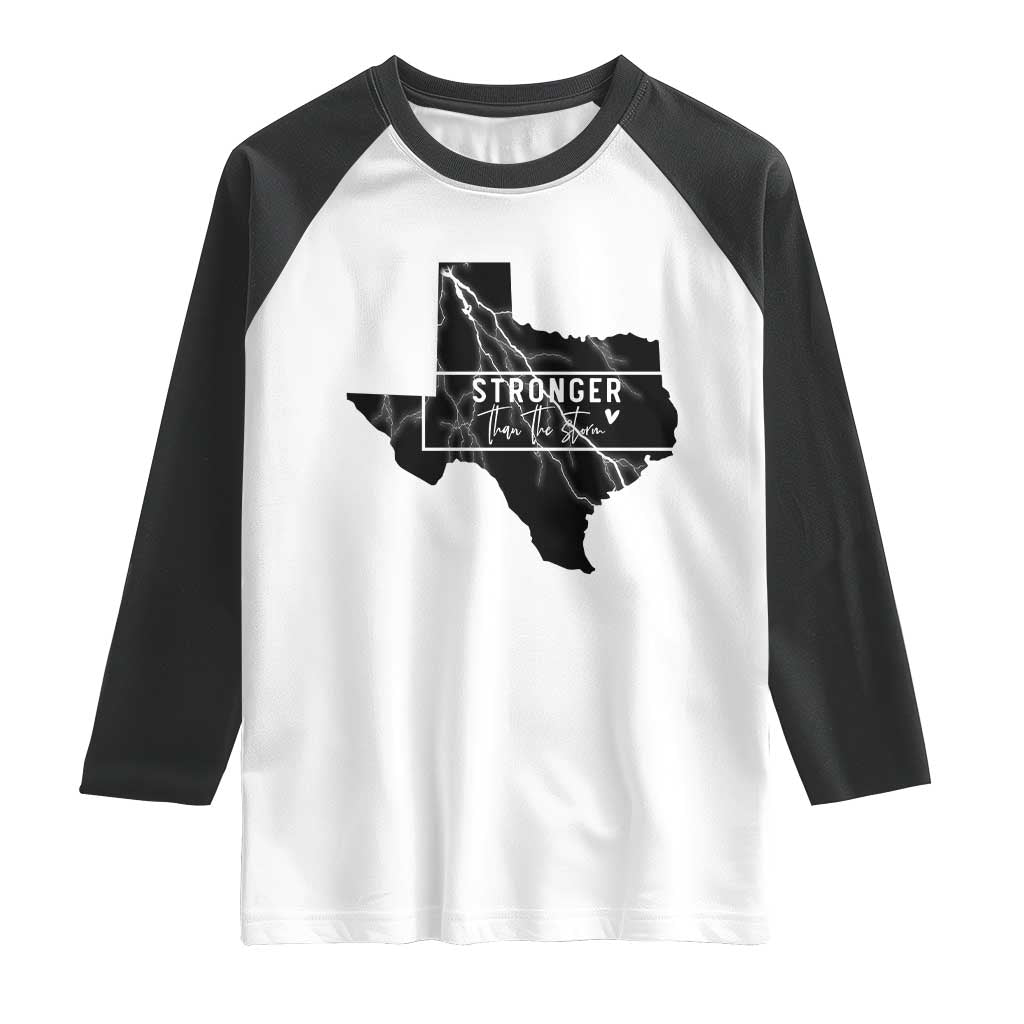 Strong Texas Raglan Shirt Stronger Than The Storm Quote - Wonder Print Shop