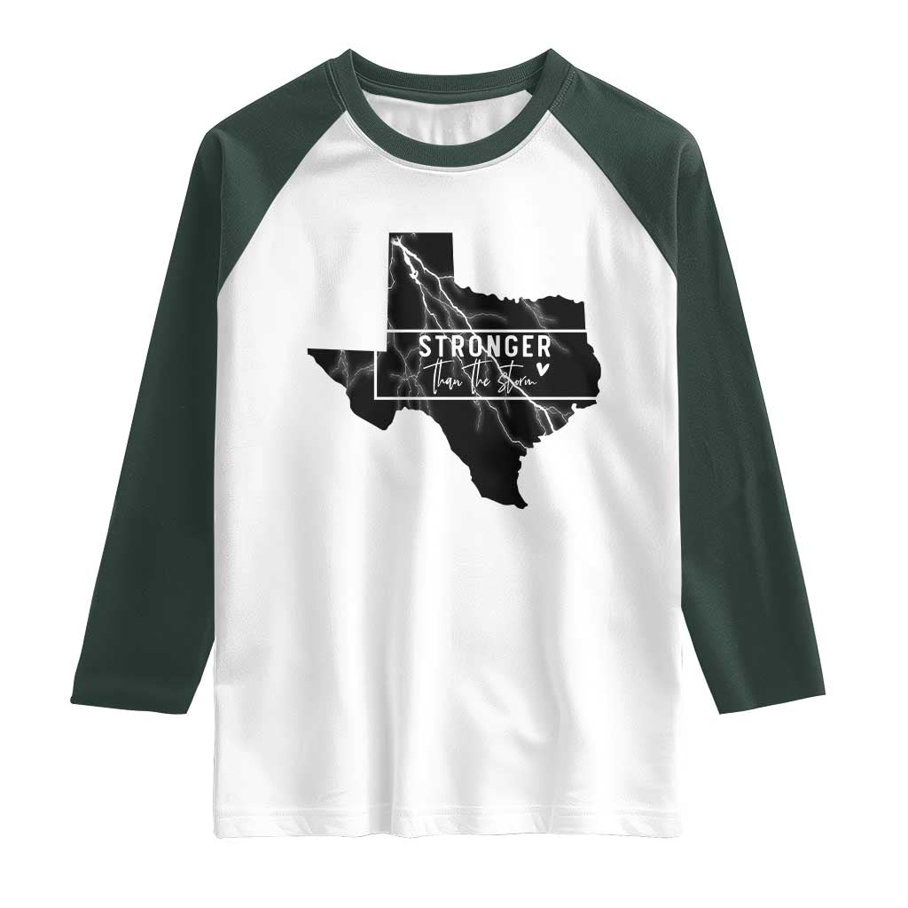 Strong Texas Raglan Shirt Stronger Than The Storm Quote - Wonder Print Shop