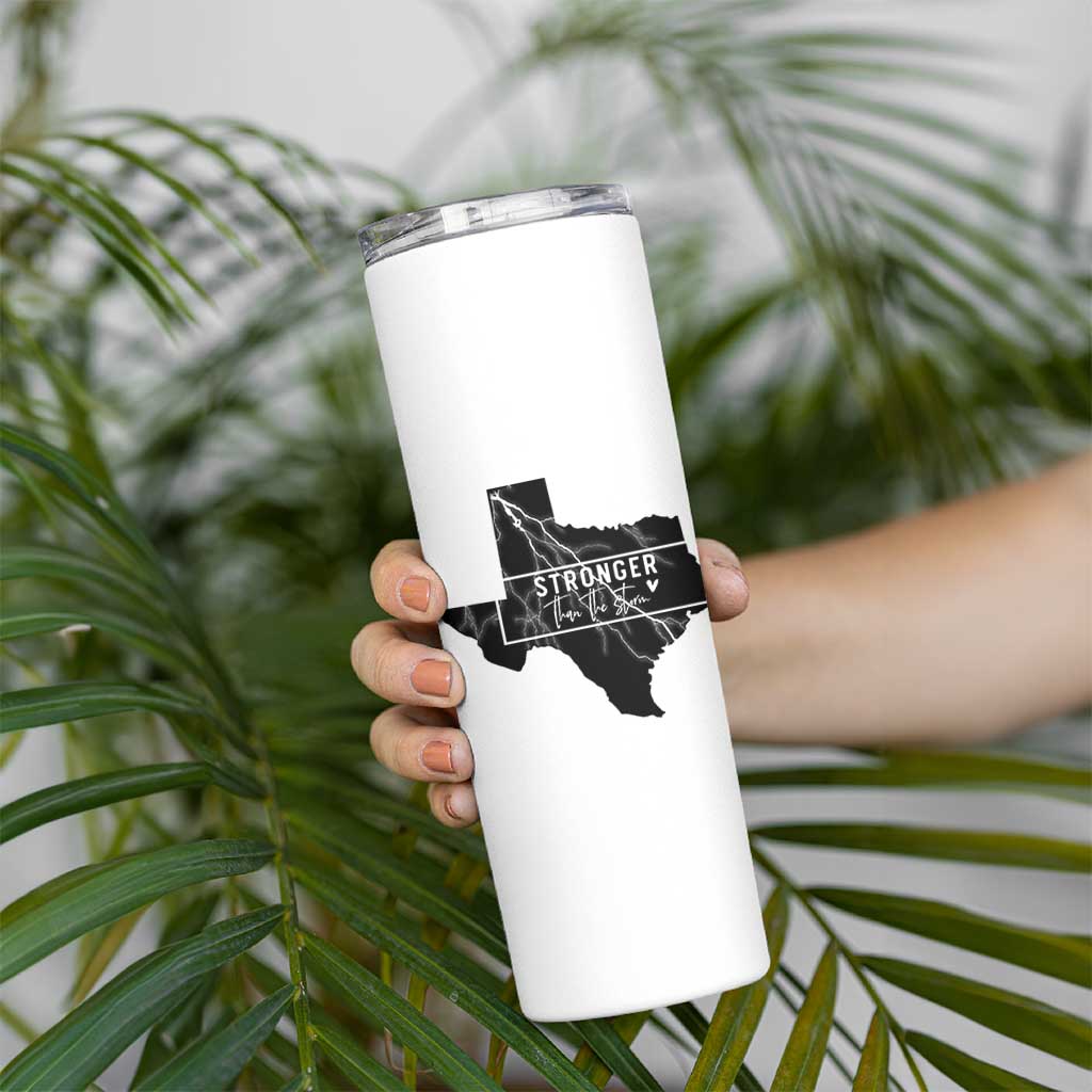 Strong Texas Skinny Tumbler Stronger Than The Storm Quote