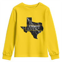 Strong Texas Youth Sweatshirt Stronger Than The Storm Quote - Wonder Print Shop