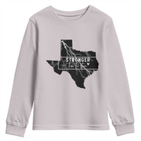 Strong Texas Youth Sweatshirt Stronger Than The Storm Quote - Wonder Print Shop