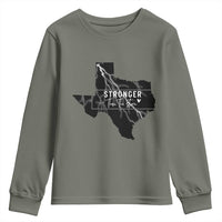 Strong Texas Youth Sweatshirt Stronger Than The Storm Quote - Wonder Print Shop
