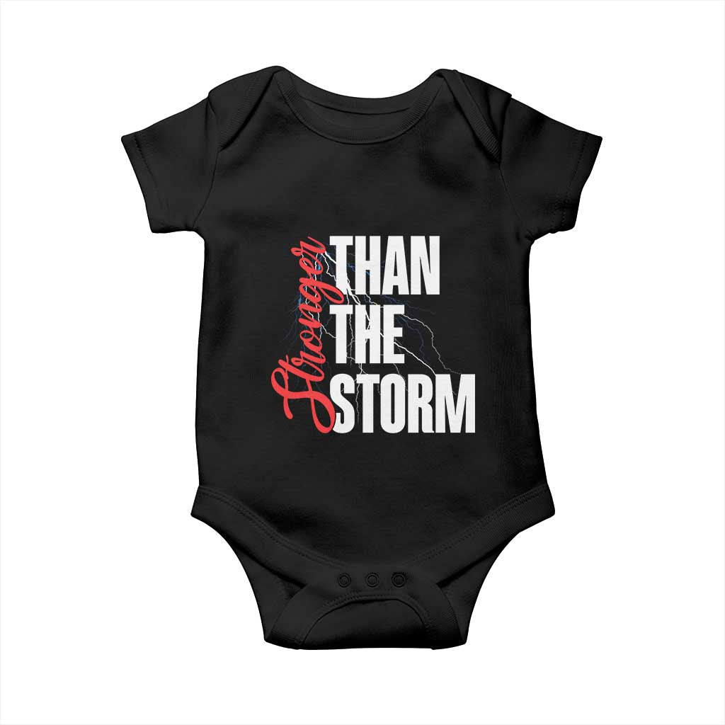 Stronger Than The Storm Baby Onesie Positive Mindset Motivation - Wonder Print Shop