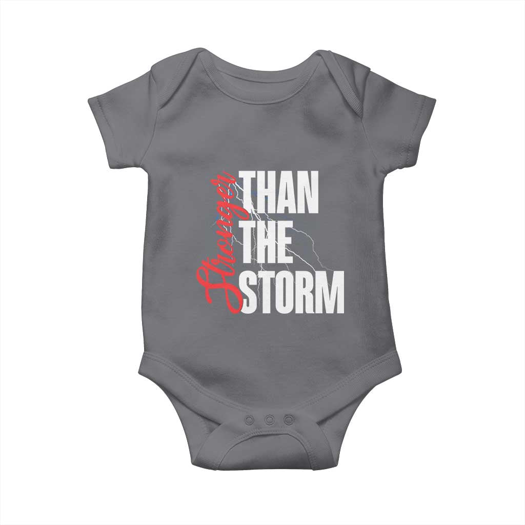 Stronger Than The Storm Baby Onesie Positive Mindset Motivation - Wonder Print Shop