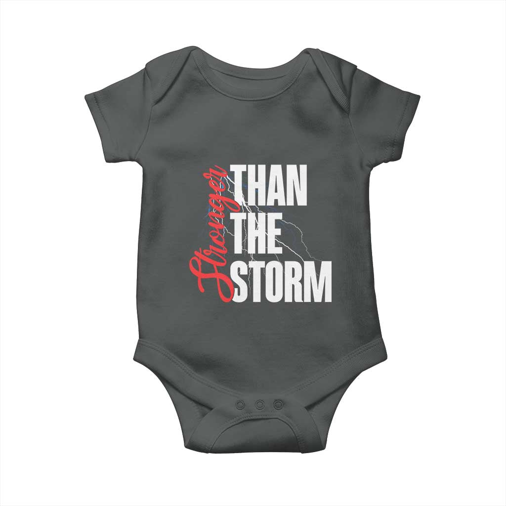 Stronger Than The Storm Baby Onesie Positive Mindset Motivation - Wonder Print Shop
