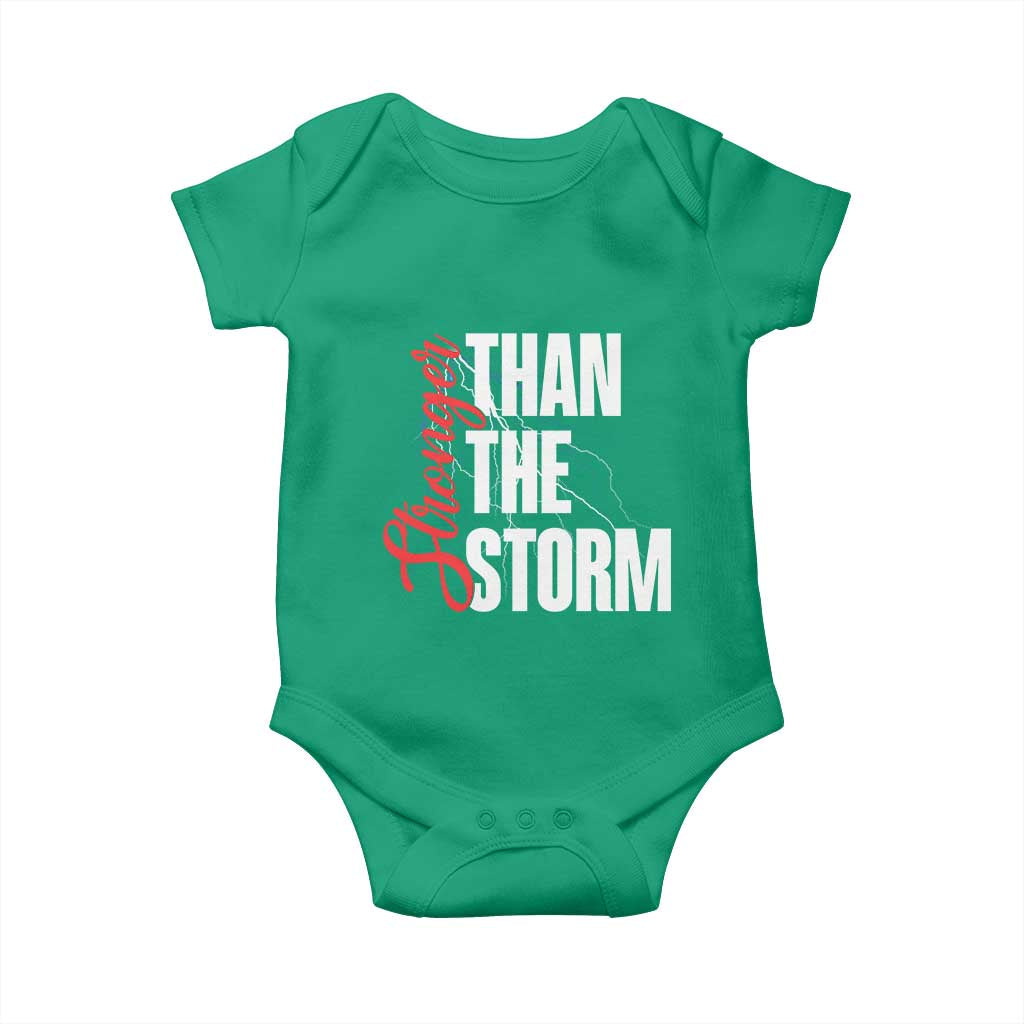 Stronger Than The Storm Baby Onesie Positive Mindset Motivation - Wonder Print Shop