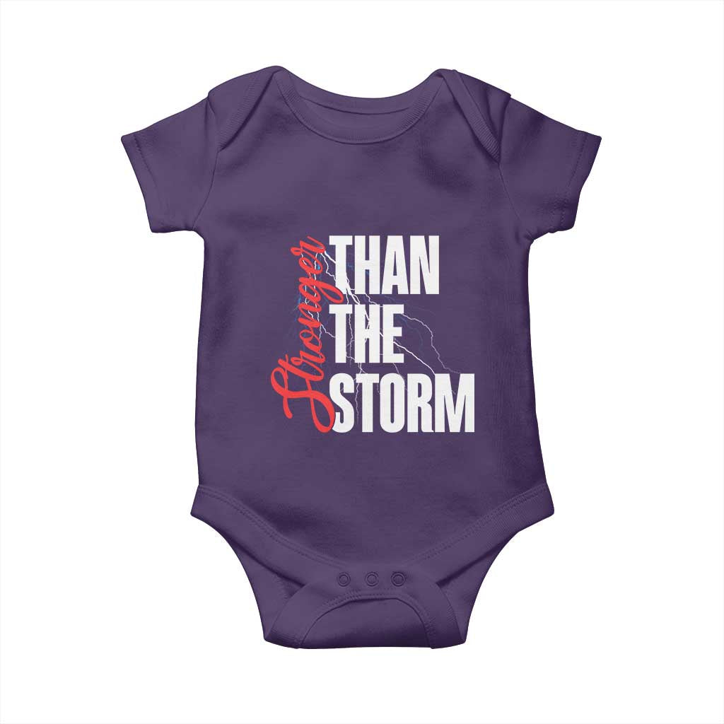 Stronger Than The Storm Baby Onesie Positive Mindset Motivation - Wonder Print Shop
