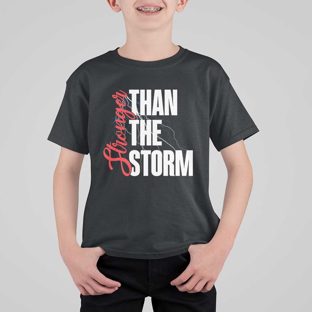 Stronger Than The Storm T Shirt For Kid Positive Mindset Motivation - Wonder Print Shop