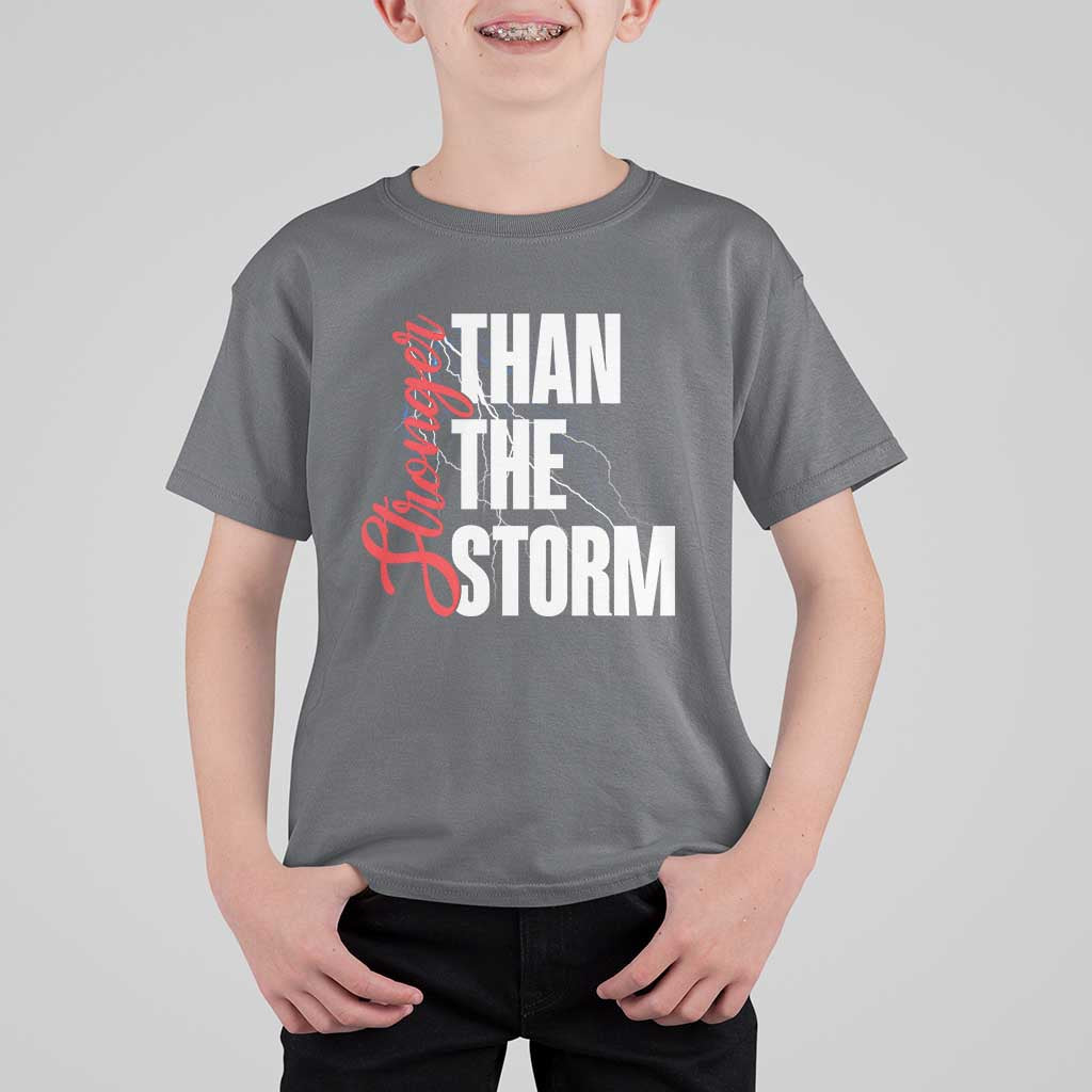 Stronger Than The Storm T Shirt For Kid Positive Mindset Motivation - Wonder Print Shop