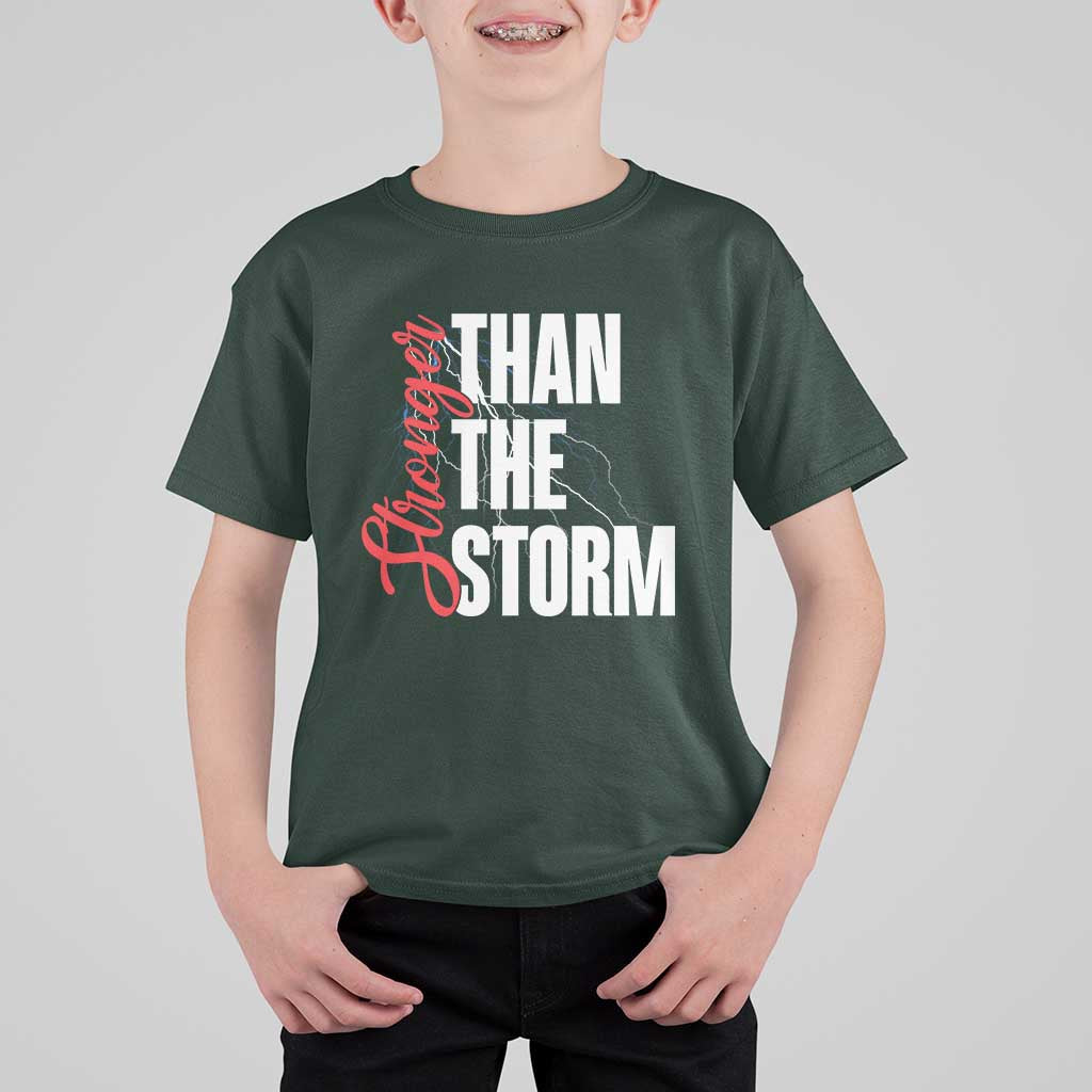 Stronger Than The Storm T Shirt For Kid Positive Mindset Motivation - Wonder Print Shop