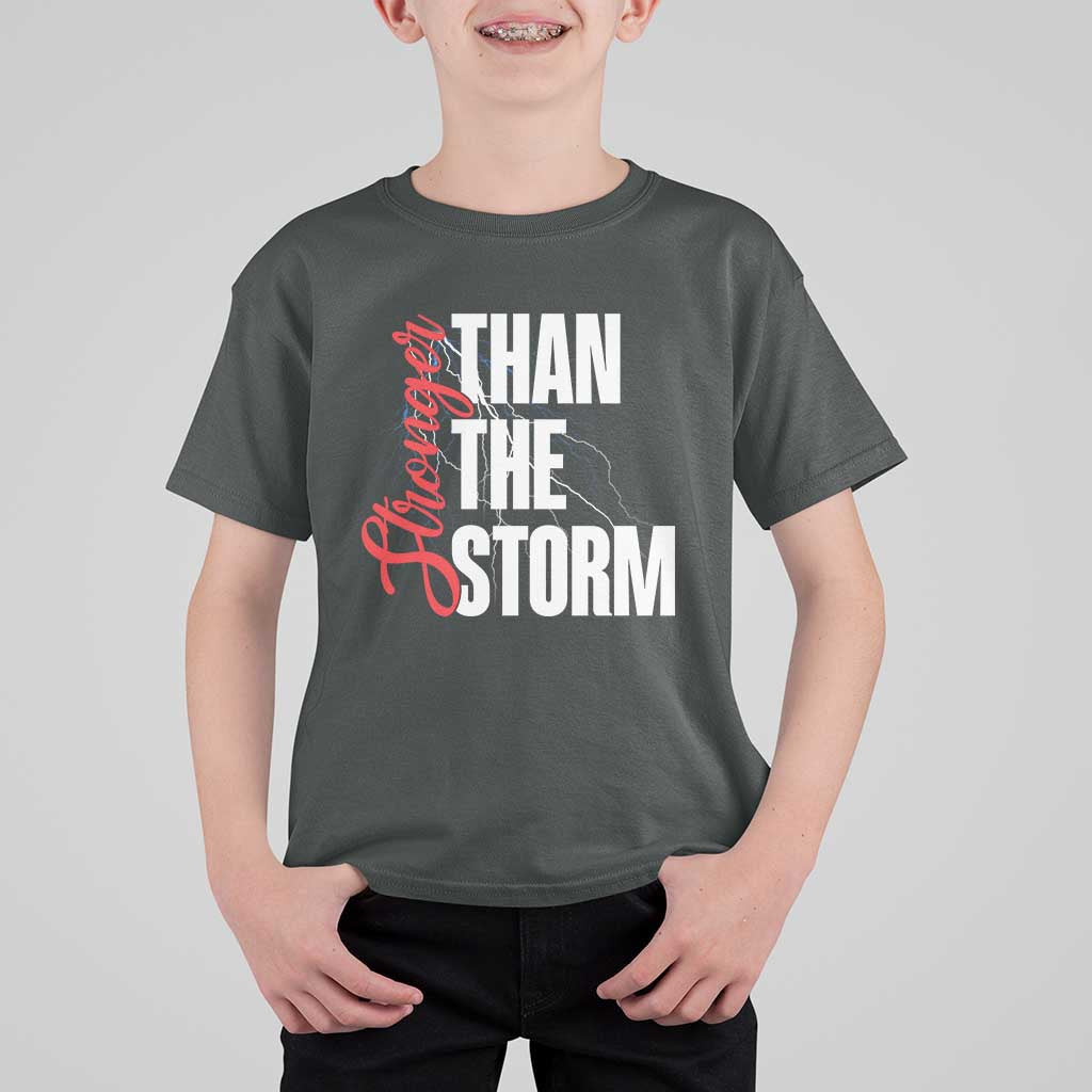 Stronger Than The Storm T Shirt For Kid Positive Mindset Motivation - Wonder Print Shop