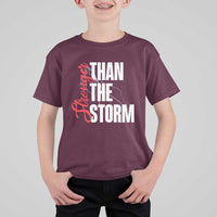 Stronger Than The Storm T Shirt For Kid Positive Mindset Motivation - Wonder Print Shop