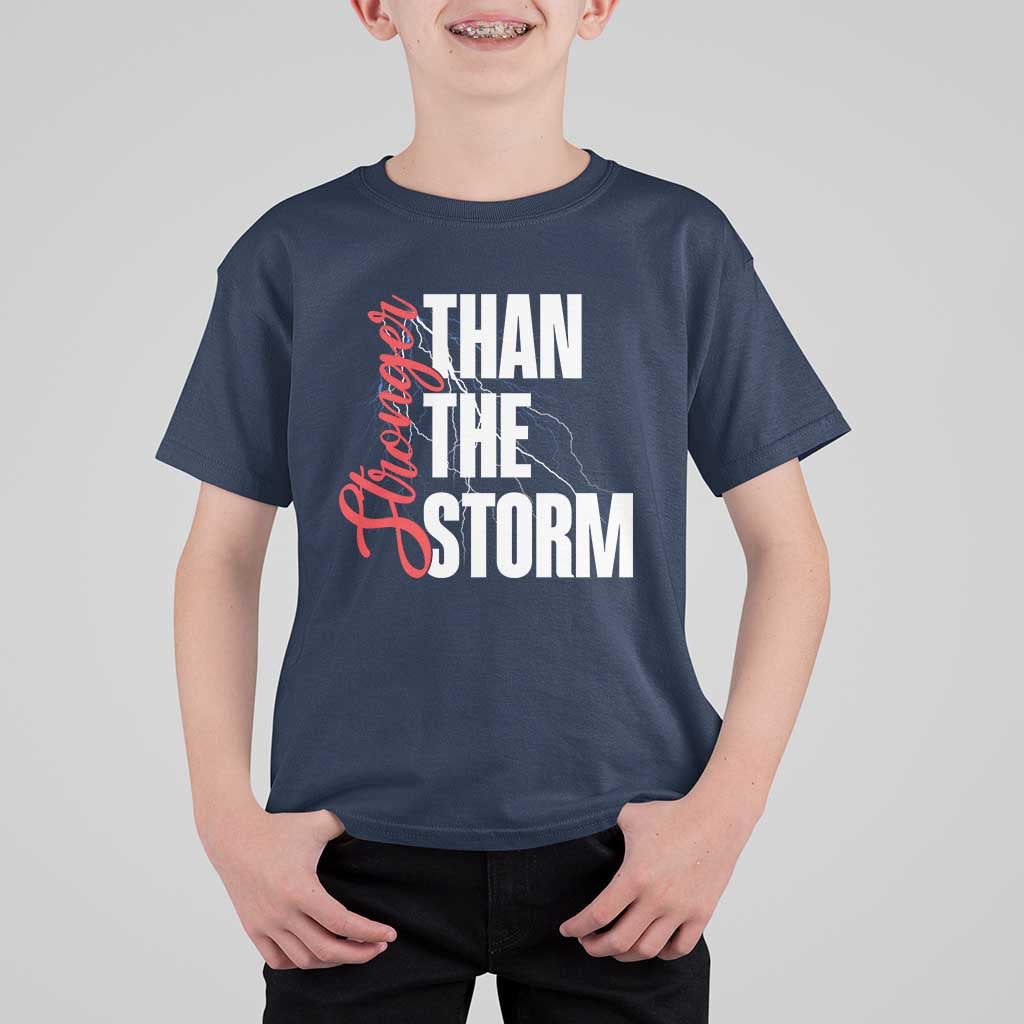 Stronger Than The Storm T Shirt For Kid Positive Mindset Motivation - Wonder Print Shop