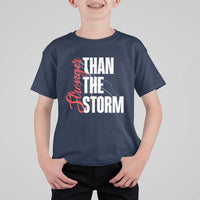 Stronger Than The Storm T Shirt For Kid Positive Mindset Motivation - Wonder Print Shop