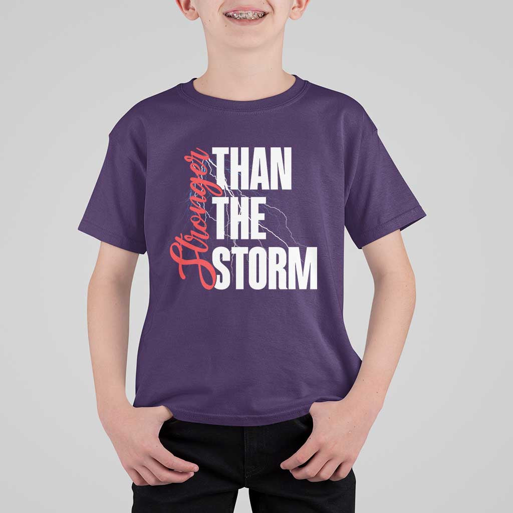 Stronger Than The Storm T Shirt For Kid Positive Mindset Motivation - Wonder Print Shop