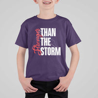 Stronger Than The Storm T Shirt For Kid Positive Mindset Motivation - Wonder Print Shop