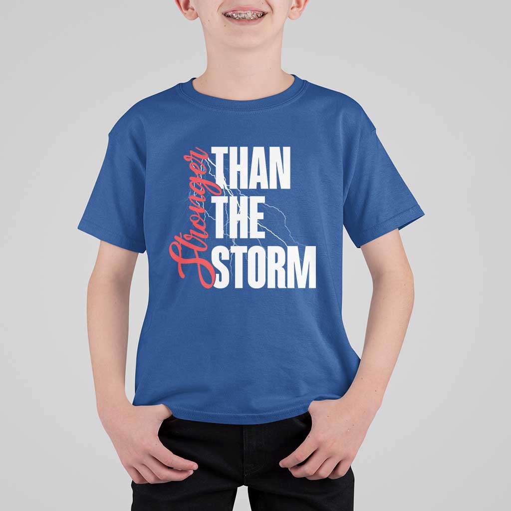 Stronger Than The Storm T Shirt For Kid Positive Mindset Motivation - Wonder Print Shop