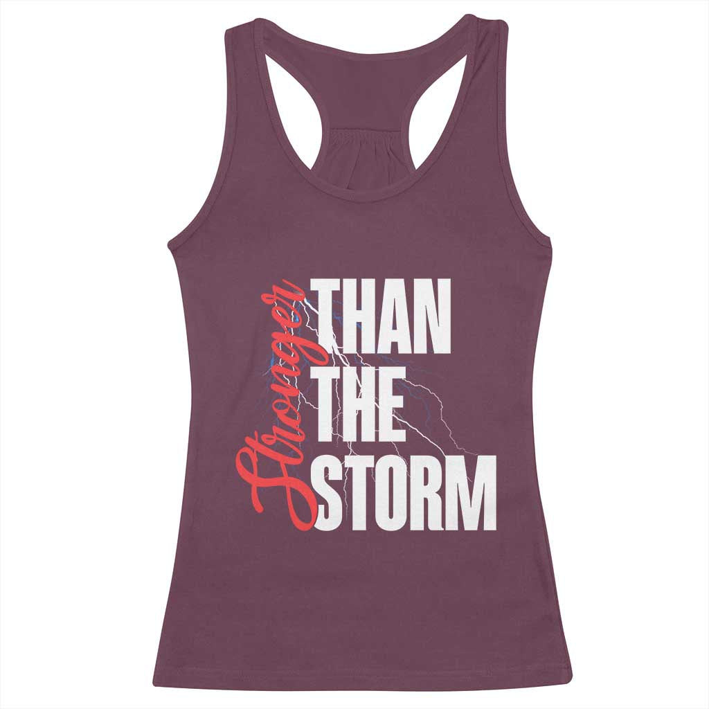 Stronger Than The Storm Racerback Tank Top Positive Mindset Motivation - Wonder Print Shop