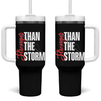 Stronger Than The Storm Tumbler With Handle Positive Mindset Motivation