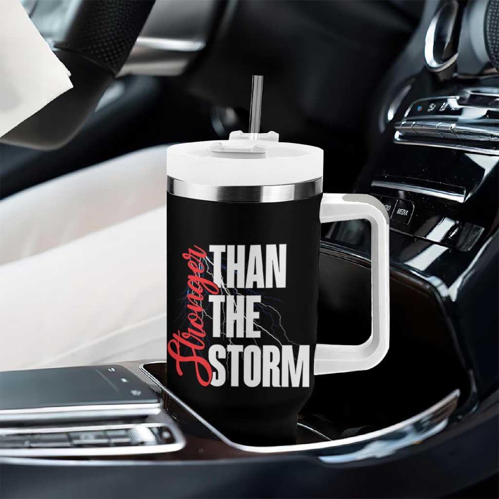 Stronger Than The Storm Tumbler With Handle Positive Mindset Motivation