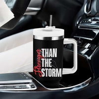 Stronger Than The Storm Tumbler With Handle Positive Mindset Motivation