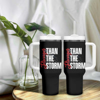 Stronger Than The Storm Tumbler With Handle Positive Mindset Motivation