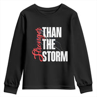Stronger Than The Storm Youth Sweatshirt Positive Mindset Motivation - Wonder Print Shop