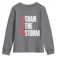 Stronger Than The Storm Youth Sweatshirt Positive Mindset Motivation - Wonder Print Shop