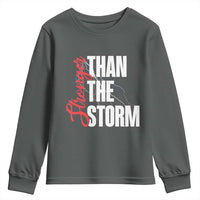 Stronger Than The Storm Youth Sweatshirt Positive Mindset Motivation - Wonder Print Shop