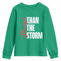 Stronger Than The Storm Youth Sweatshirt Positive Mindset Motivation - Wonder Print Shop