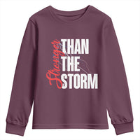 Stronger Than The Storm Youth Sweatshirt Positive Mindset Motivation - Wonder Print Shop