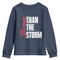 Stronger Than The Storm Youth Sweatshirt Positive Mindset Motivation - Wonder Print Shop